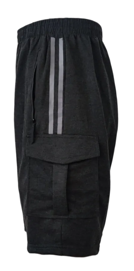 Tmavě šedé bavlněné kapsáčové kraťasy