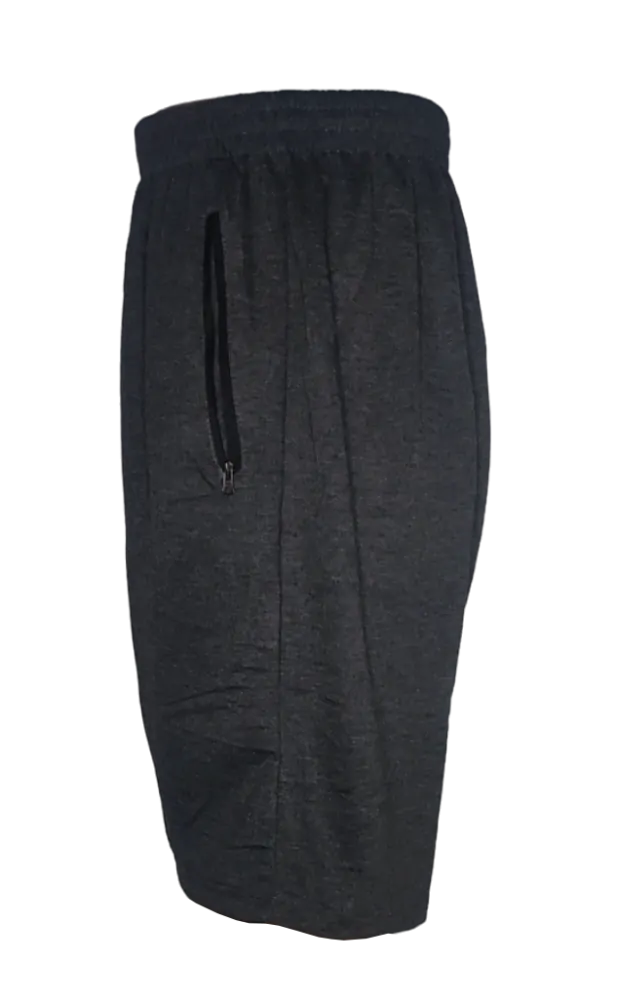 Tmavě šedé bavlněné šortky s kapsami na zip