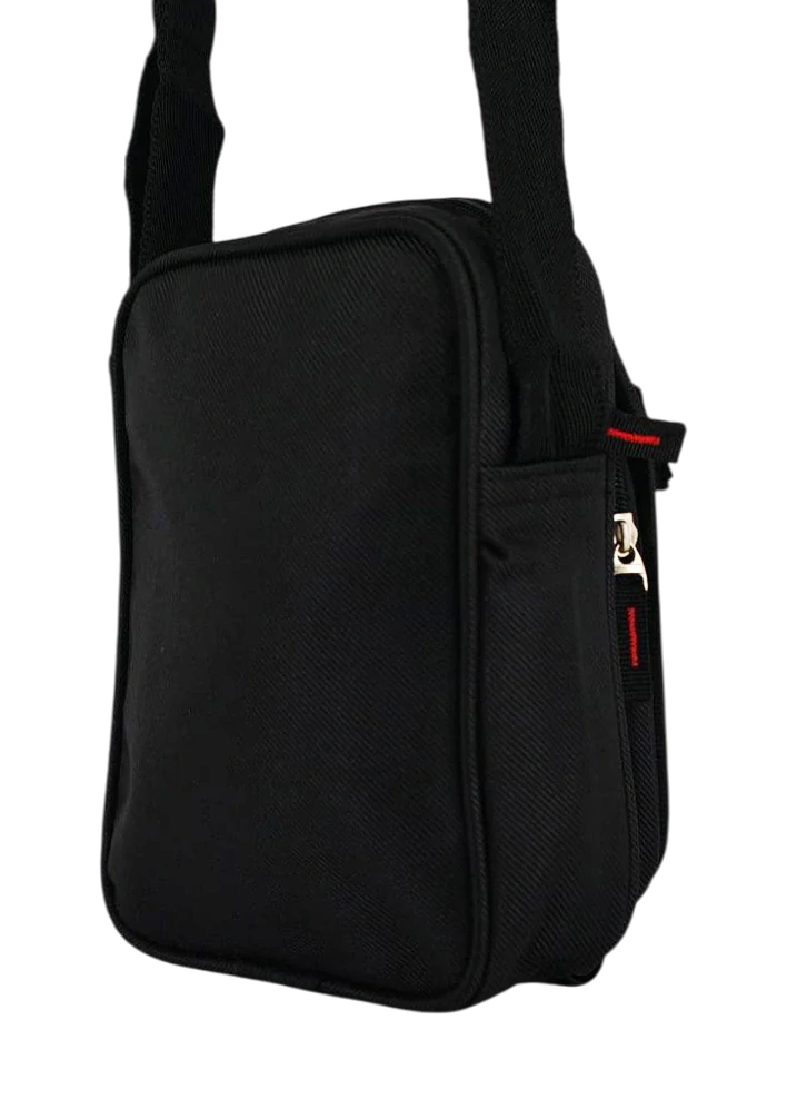 Pánská černá taška crossbody s klopou