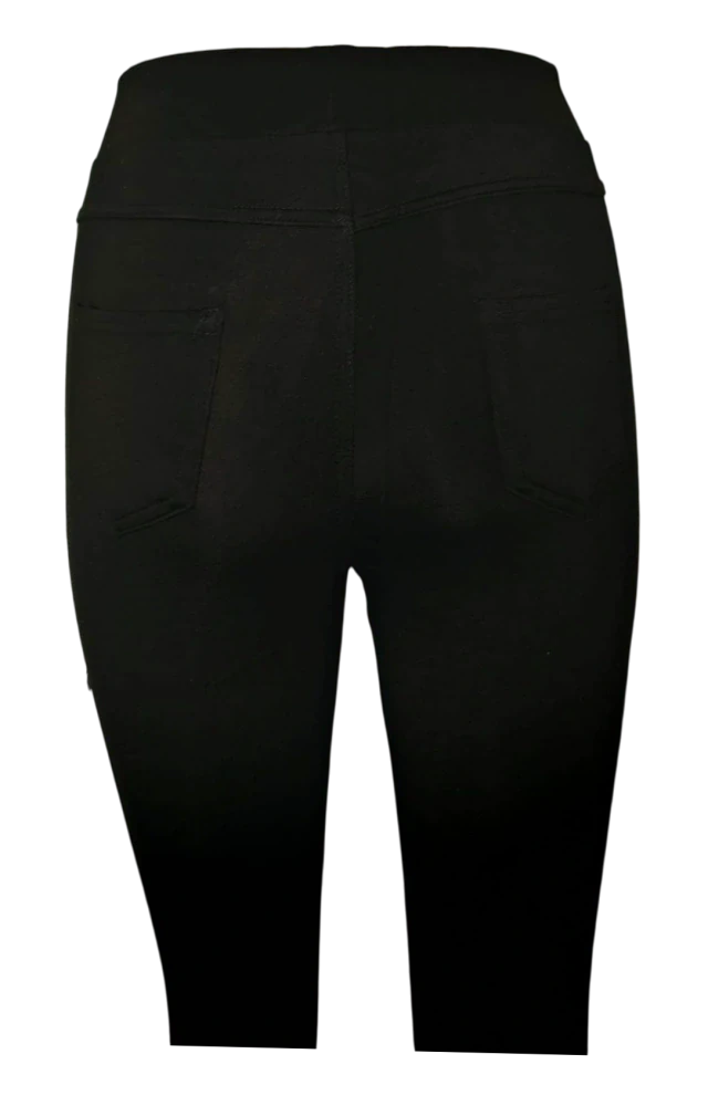Černé kalhotové legíny s kapsami