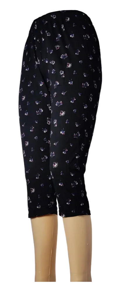 Pohodlné 3/4 legíny s květinovým vzorem