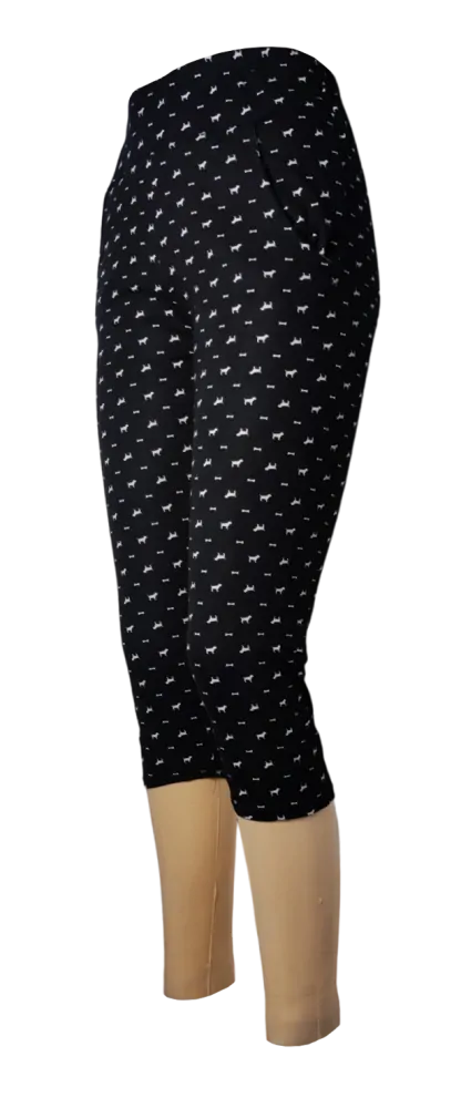 Černé pohodlné 3/4 legíny s kapsami