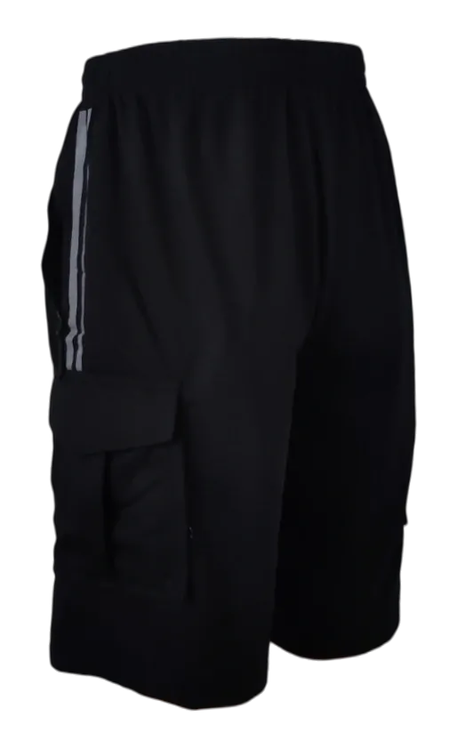 Černé bavlněné kapsáčové kraťasy
