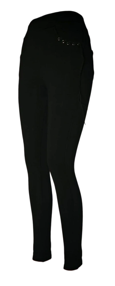 Černé kalhotové legíny s kapsami