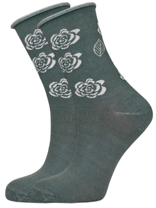 12 párů dámských zdravotních ponožek klasické délky se vzorem