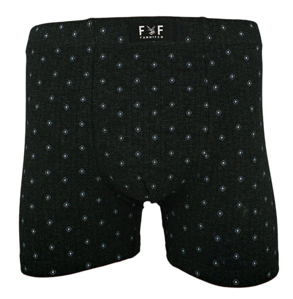 2ks tmavě šedých bavlněných boxerek se vzorem