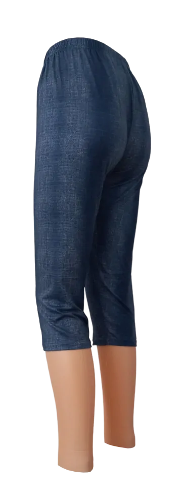 Legíny 3/4 v modrém džínovém designu