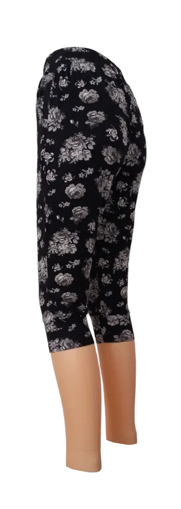 Pohodlné černé 3/4 legíny s kapsami