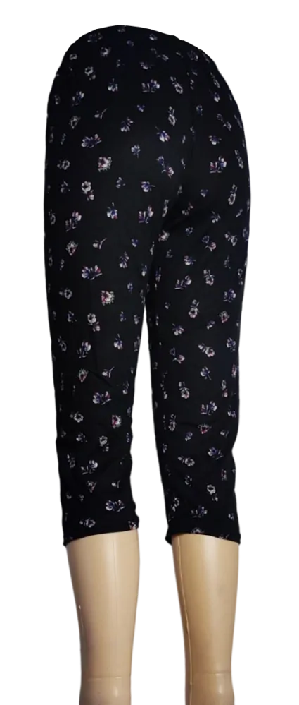 Pohodlné 3/4 legíny s květinovým vzorem