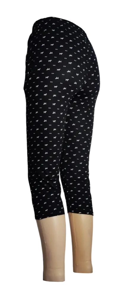 Černé pohodlné 3/4 legíny s kapsami