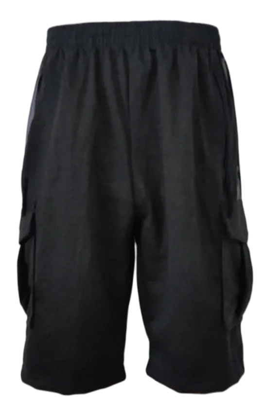 Tmavě šedé bavlněné kapsáčové kraťasy
