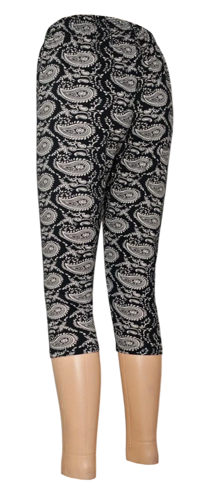 Pohodlné černé 3/4 legíny z 95% bavlny