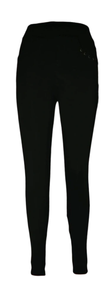 Černé kalhotové legíny s kapsami