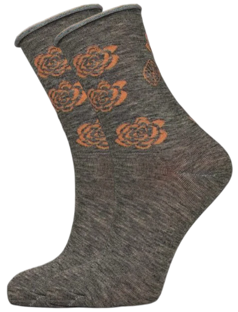 12 párů dámských zdravotních ponožek klasické délky se vzorem