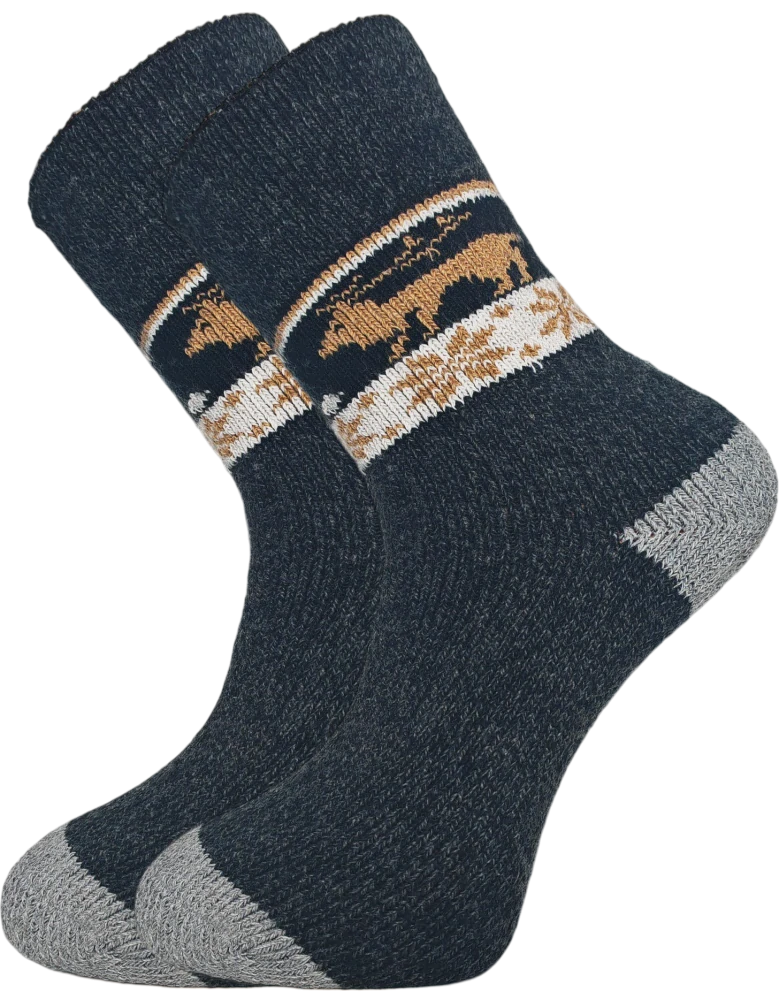 4 páry vlněných extra silných zdravotních ponožek z alpacy