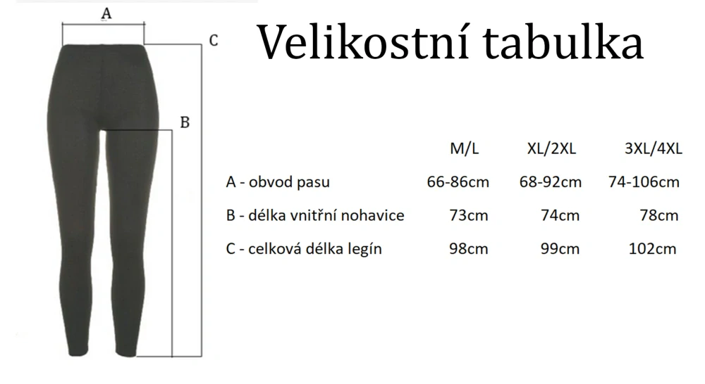 Zateplené černé legíny s vysokým pasem se stříbrnými pruhy