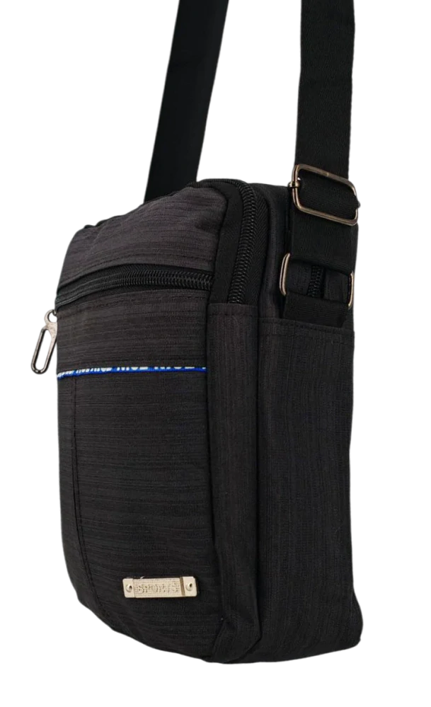 Pánská tmavě šedá taška na doklady s popruhem