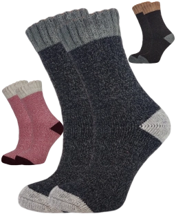 3 páry dámských silných vlněných ponožek z alpacy