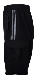 Černé bavlněné kapsáčové kraťasy