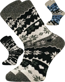 3 páry vlněných extra silných zdravotních ponožek z alpacy