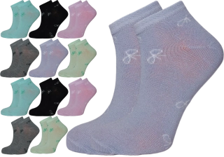 12 párů dámských kotníkových ponožek se vzorem