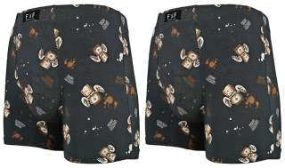 2ks šedých bambusových boxerek s vtipným vzorem