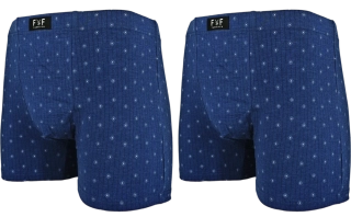 2ks modrých bavlněných boxerek se vzorem